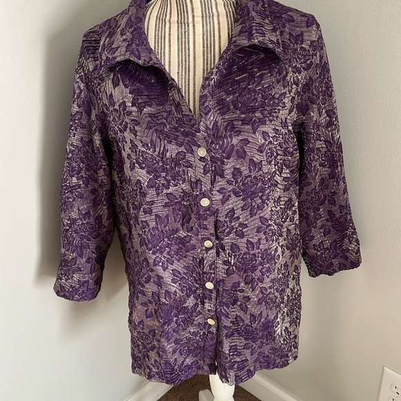Scott Taylor Floral Top Size 1X - Picture 1 of 5